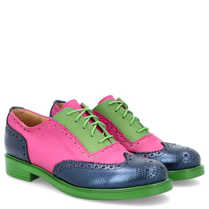 Wiązane półbuty ze skóry - TYMOTEO A1006 KOLOROWE