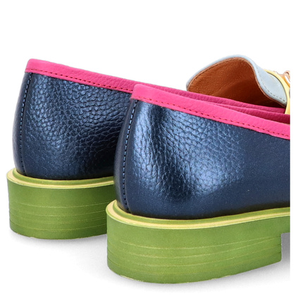 Kolorowe skórzane mokasyny - TYMOTEO A1005 MULTIKOLOR