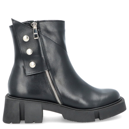 Botki damskie skórzane - TYMOTEO 2169 CZARNY