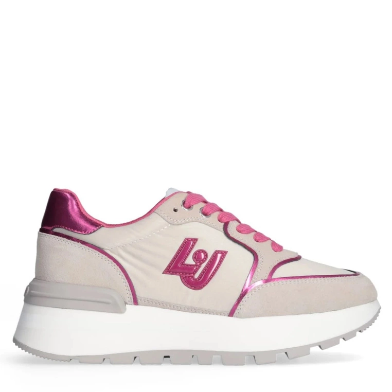 Sneakersy premium  - LIU JO AMAZING 25 BEŻOWE-RÓŻOWE