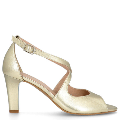 Taneczne sandałki ze skóry - KOTYL 4325 ZŁOTY LICO