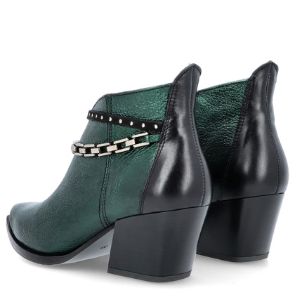 Krótkie kowbojki ze skóry - TYMOTEO G1069 BUTELKOWA ZIELEŃ