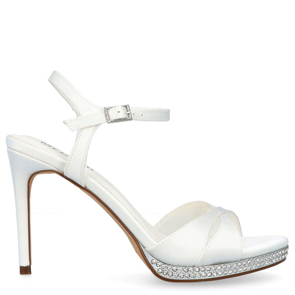 Sandały ślubne na platformie - MENBUR 25648 BIAŁE