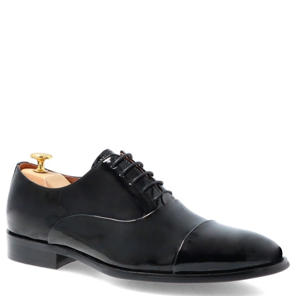 Lakierowane półbuty męskie - JOHN DOUBARE  V43-33-A6 CZARNE