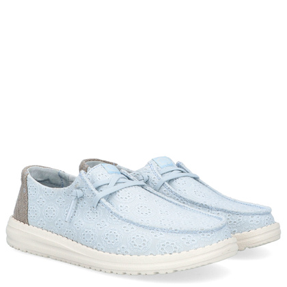 Lekkie półbuty damskie - HEY DUDE WENDY EYELET LACE 43128 BŁĘKITNE