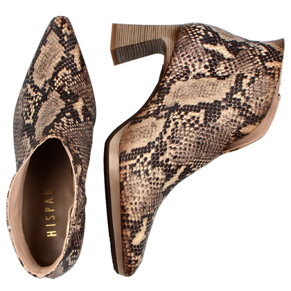 Eleganckie botki z wycięciem ze skóry wężowej - HISPANITAS HI254270 BEŻOWE