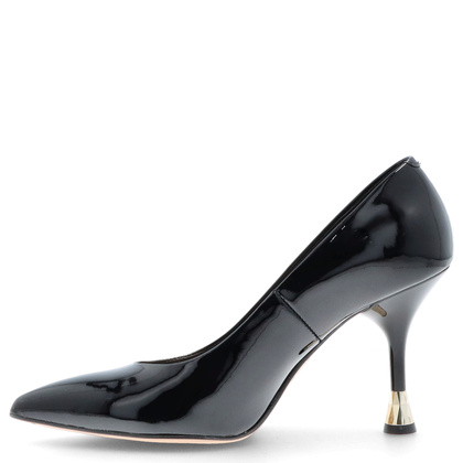 Eleganckie szpilki ze skóry lakierowanej - KOTYL 8517 CZARNE