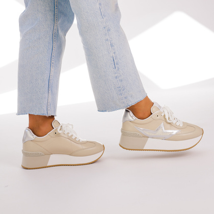 Sneakersy premium - LIU JO DREAMY 03 BF4039 PX527 BEŻOWE