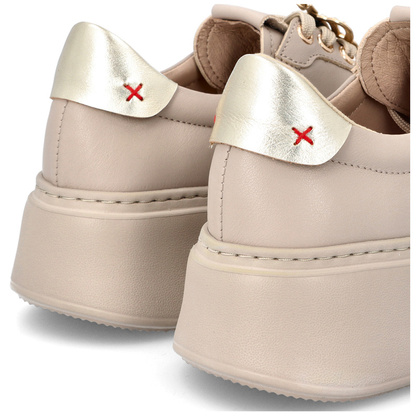 Sneakersy skórzane z ozdobami - CHEBELLO 4292 BEŻOWE