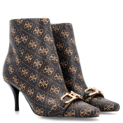 Botki na szpilce premium - GUESS SILENE2 FL8SILLEA10 BRĄZOWE