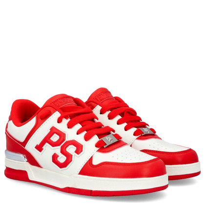 Sneakersy premium unisex - PLEIN SPORT SAES-USC0737 CZERWONO-BIAŁE