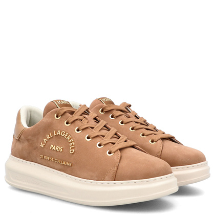 Sneakersy męskie - KARL LAGERFELD KAPRI MENS KL52537K BRĄZOWE