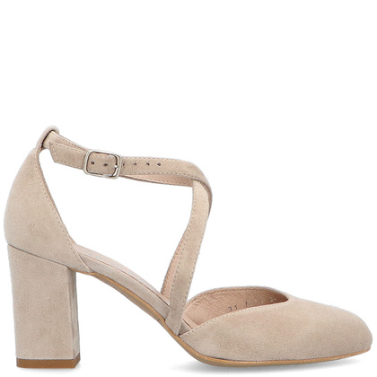 Taneczne czółenka ze skóry - KOTYL 7075 BEŻOWE