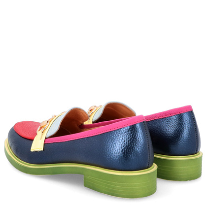 Kolorowe skórzane mokasyny - TYMOTEO A1005 MULTIKOLOR