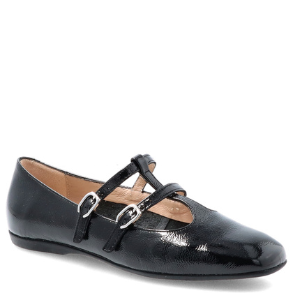 Hiszpańskie baleriny z paskami - WONDERS A-86131 CZARNE