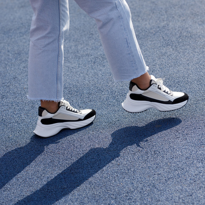 Sneakersy damskie premium - PINKO ARIEL 07 BIAŁO-CZARNE