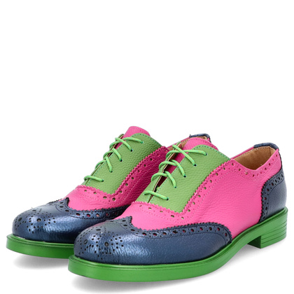 Wiązane półbuty ze skóry - TYMOTEO A1006 KOLOROWE