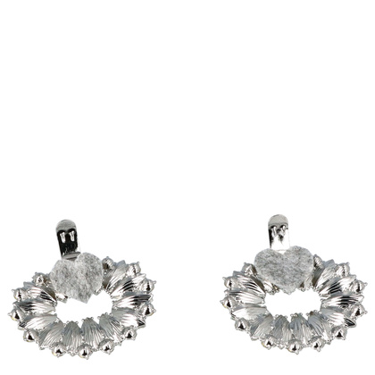 Ozdobne klipsy do butów owalne - TYMOTEO LOVE T49 SREBRNE