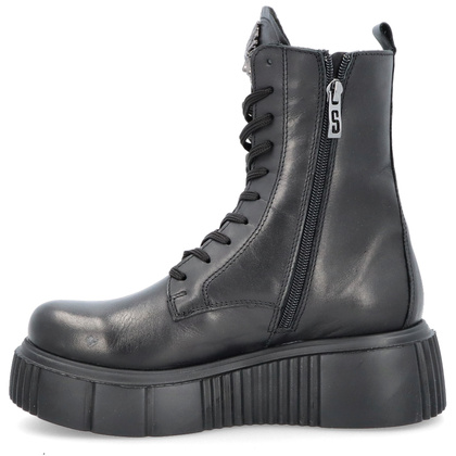 Skórzane workery na platformie - SIMEN 5734A CZARNE