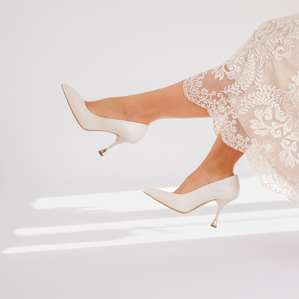 Ślubne szpilki - KOTYL 8517 ECRU PERŁA