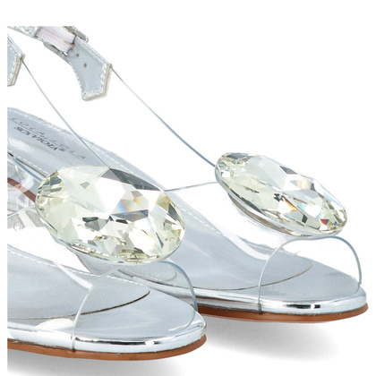 Płaskie sandały silikonowe - SCAVIOLA S-221 SREBRNE