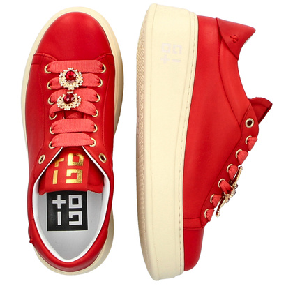 Sneakersy skórzane premium - GIO+ PIA300B CZERWONE