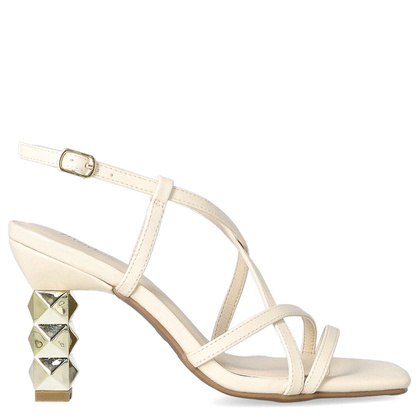 Sandały na ozdobnym słupku - MENBUR 23757 ECRU
