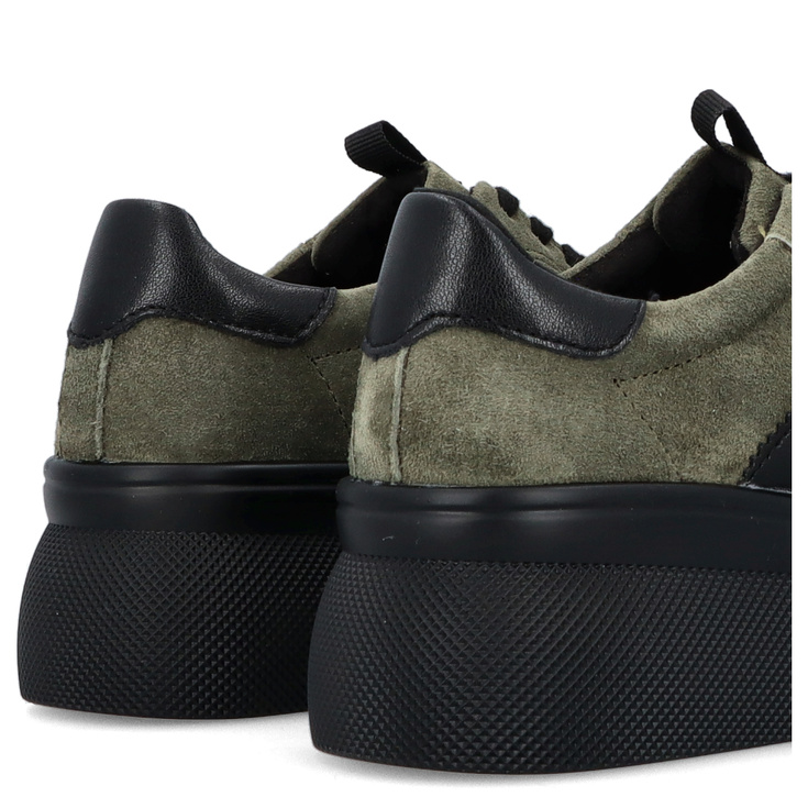 Skórzane sneakersy damskie - FILIPPO DP7175/25 KHAKI