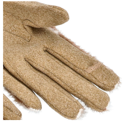 Rękawiczki damskie w kratkę - TYMOTEO LOVE R06 BEŻ