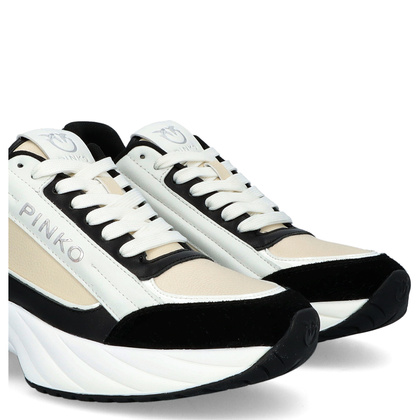 Sneakersy damskie premium - PINKO ARIEL 07 BIAŁO-CZARNE