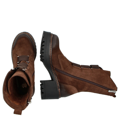 Wysokie workery ze skóry - TYMOTEO 2163/2 BRĄZOWE