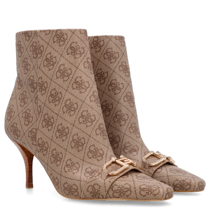 Botki na szpilce premium - GUESS SILENE2 FL8SILLEA10 BEŻOWE