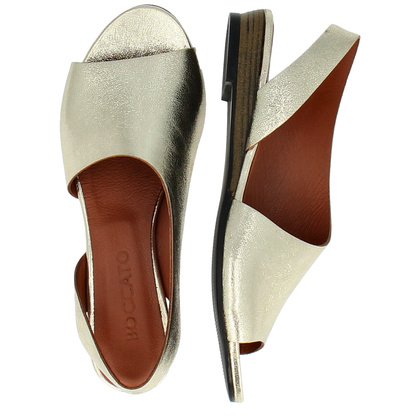 Skórzane sandałki z asymetryczną cholewką - BOCCATO 167.590 ZŁOTE