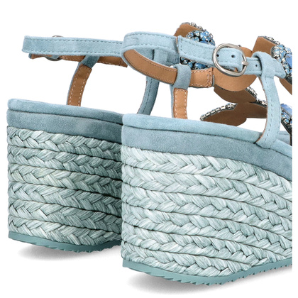 Hiszpańskie sandały na koturnie - ALMA EN PENA V251350 NIEBIESKIE