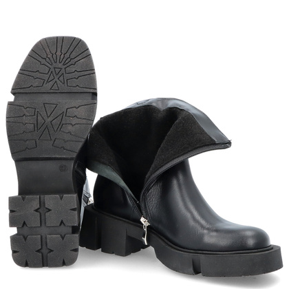 Botki damskie skórzane - TYMOTEO 2169 CZARNY