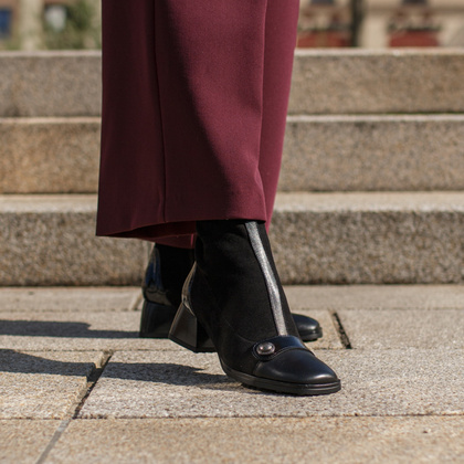 Hiszpańskie botki na obcasie - HISPANITAS HI254219 CZARNE