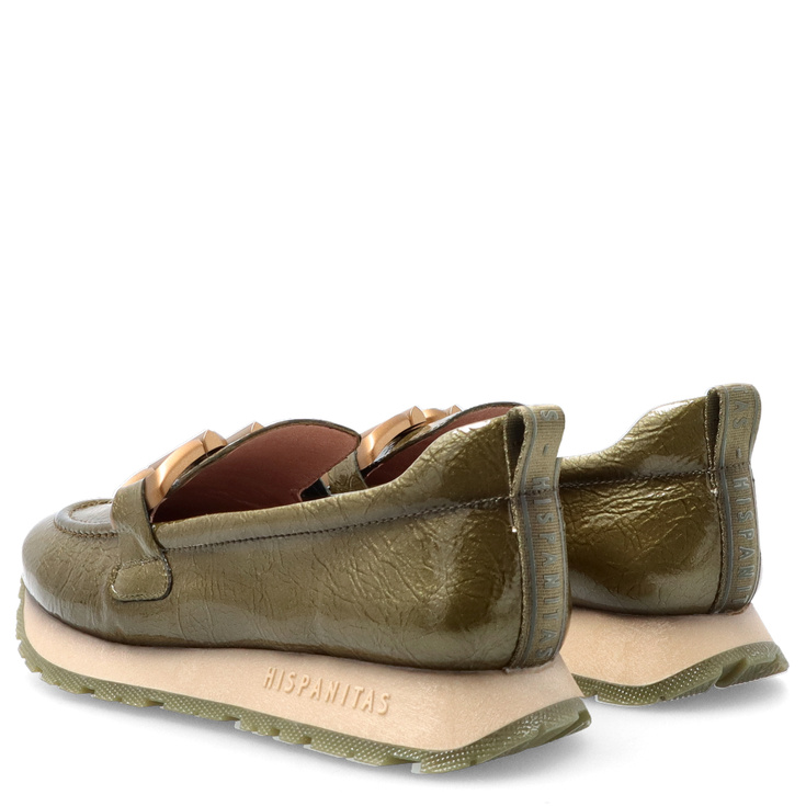 Hiszpańskie półbuty lakierowane - HISPANITAS HI254386 KHAKI