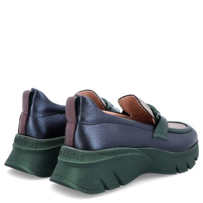 Sportowe mokasyny z ozdobą - HISPANITAS CHI243631 GRANATOWO-ZIELONE