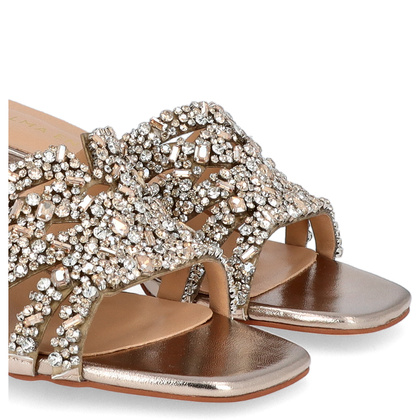 Hiszpańskie klapki na słupku - ALMA EN PENA V240707 ZŁOTE