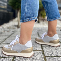 Hiszpańskie sneakersy - HISPANITAS BHV243231 BIAŁO-ZŁOTE