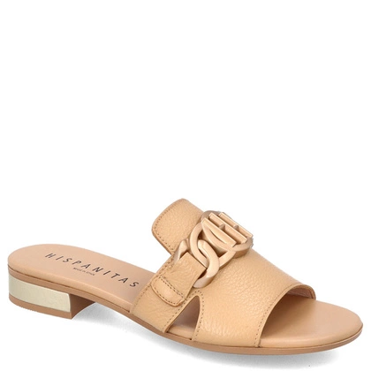 Eleganckie klapki z ozdobą - HISPANITAS HV243268 BRĄZOWE