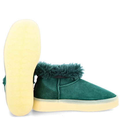 Skórzane śniegowce damskie - RAVINI 23 260 ZIELONE