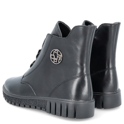 Skórzane botki z ozdobami - FILIPPO DBT6360/24 CZARNE