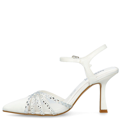 Szpilki ślubne bez pięty - Menbur 25631 IVORY