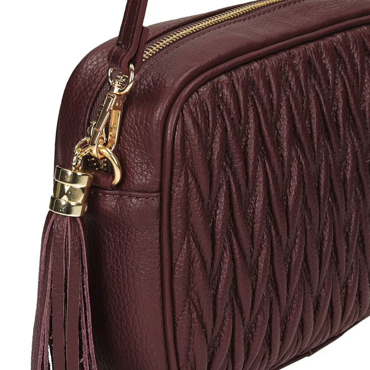 Listonoszka ze skóry naturalnej - TOSCANIO F226 BORDOWA