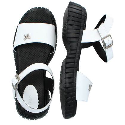 Wygodne sandały ze skóry - FILIPPO DS6811/25 BIAŁE