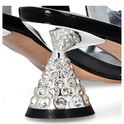 Sandały na ozdobnym obcasie - SCAVIOLA S-143 CZARNE