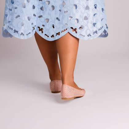 Modne baleriny z siateczki - SCAVIOLA S-430 RÓŻOWE