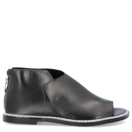 Zabudowane sandały ze skóry - TUFFONI 1725003LL CZARNE