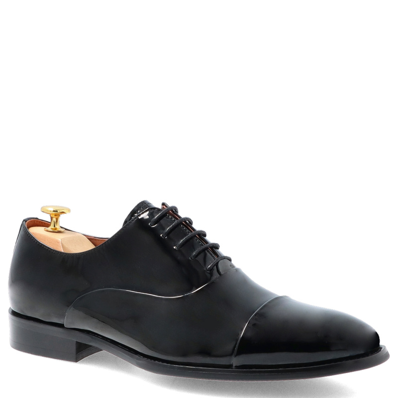 Lakierowane półbuty męskie - JOHN DOUBARE V43-33-A6 CZARNE